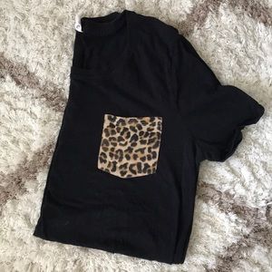 PINK leopard pocket tee